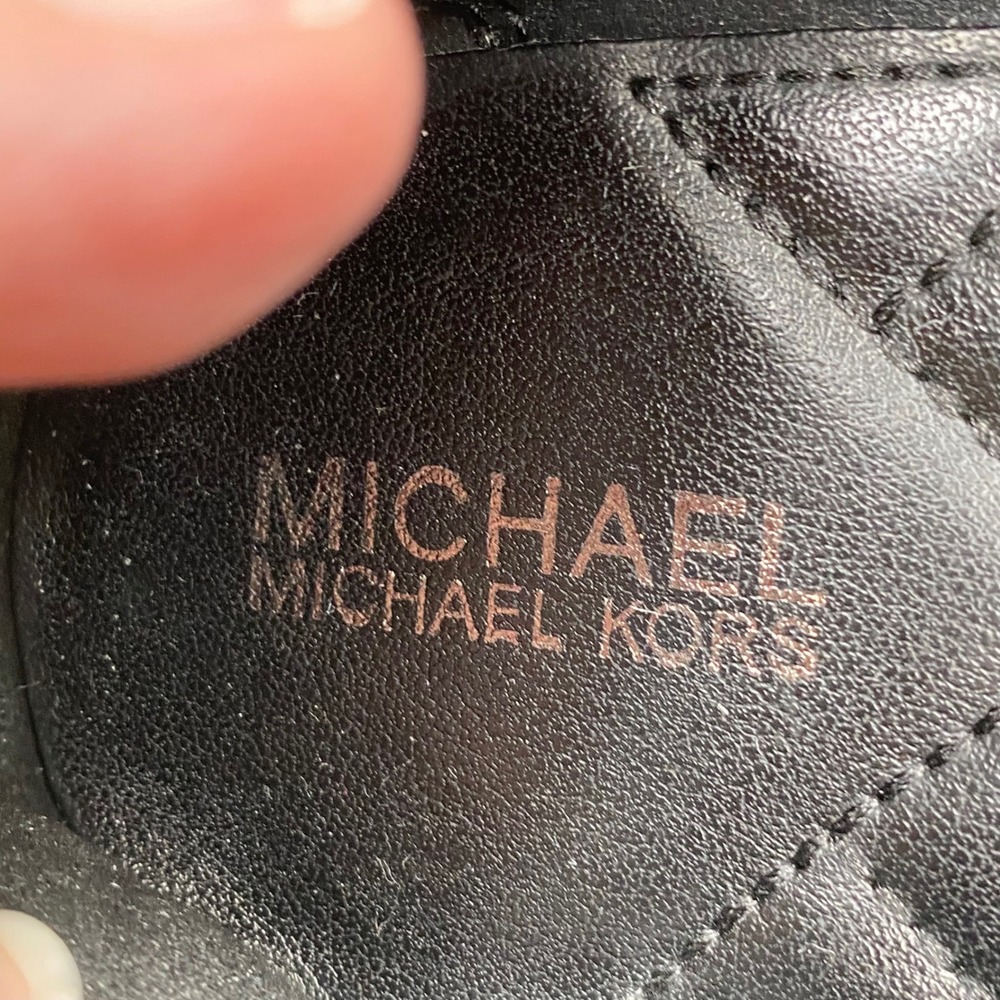 Michael Kors Lillie Black Leather Quilted‎ Ballet Flats with MK Logo Size 7.5 - Picture 8 of 10